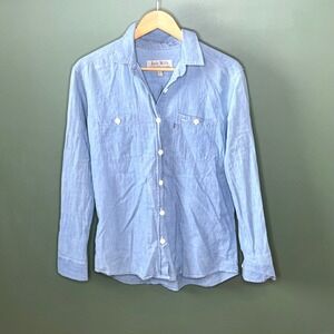 Jack Wills Womens Light Blue Cotton Chambray Button Down Shirt Size US 6 UK 10